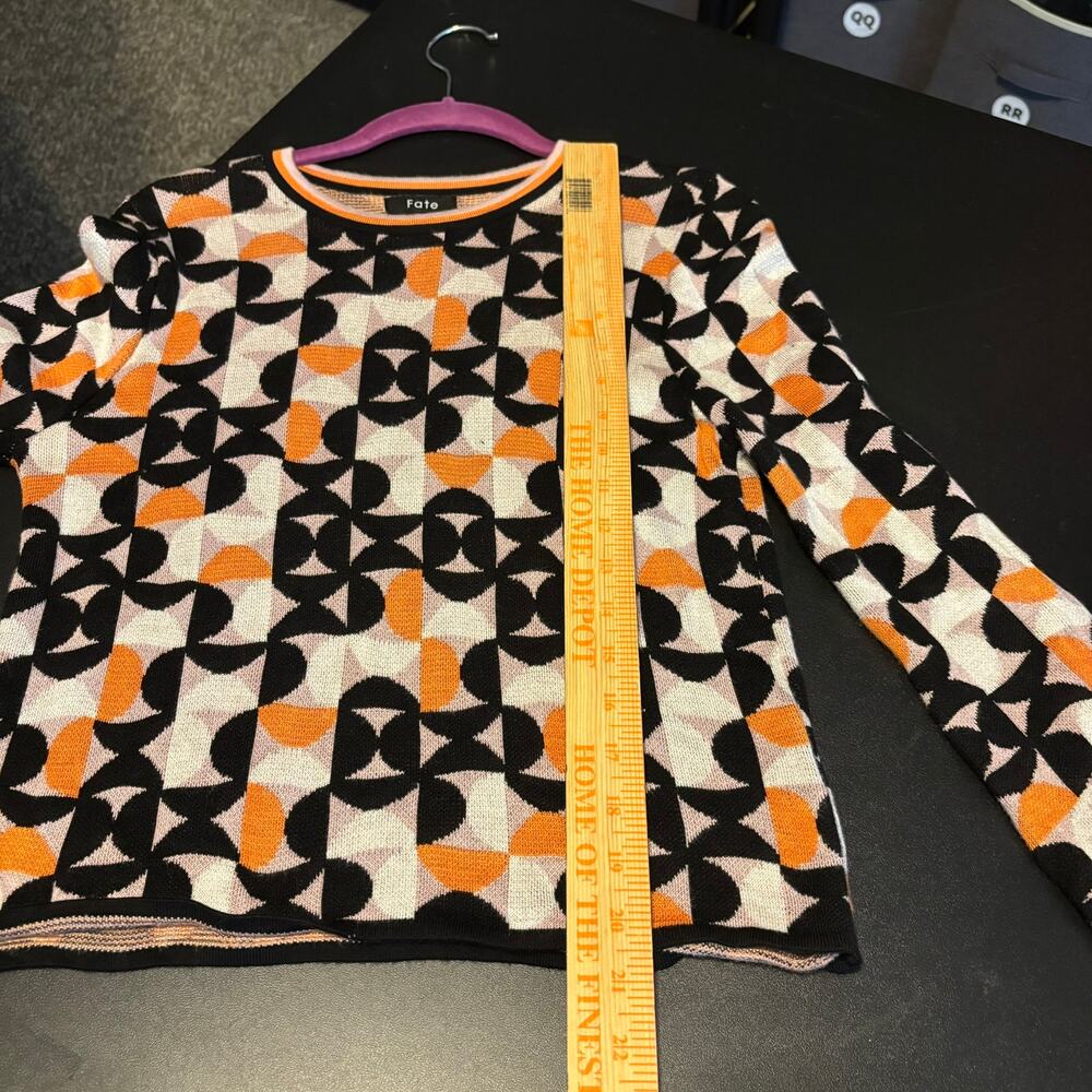 Fate Geometric Pattern Sweater Pullover 100% Visc… - image 3